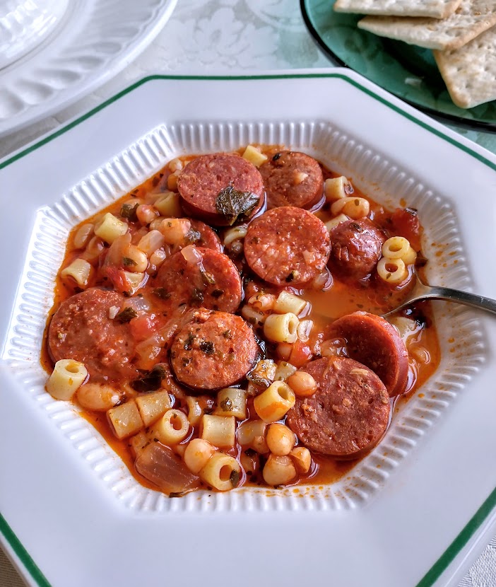 pasta fagioli soup served in a bowl 