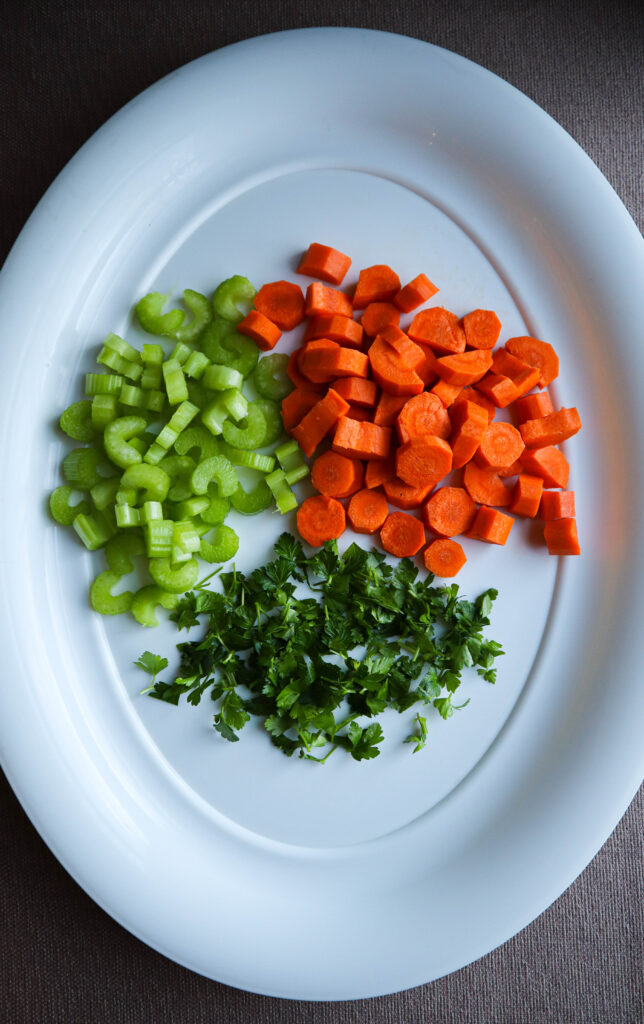 soup ingredients chopped