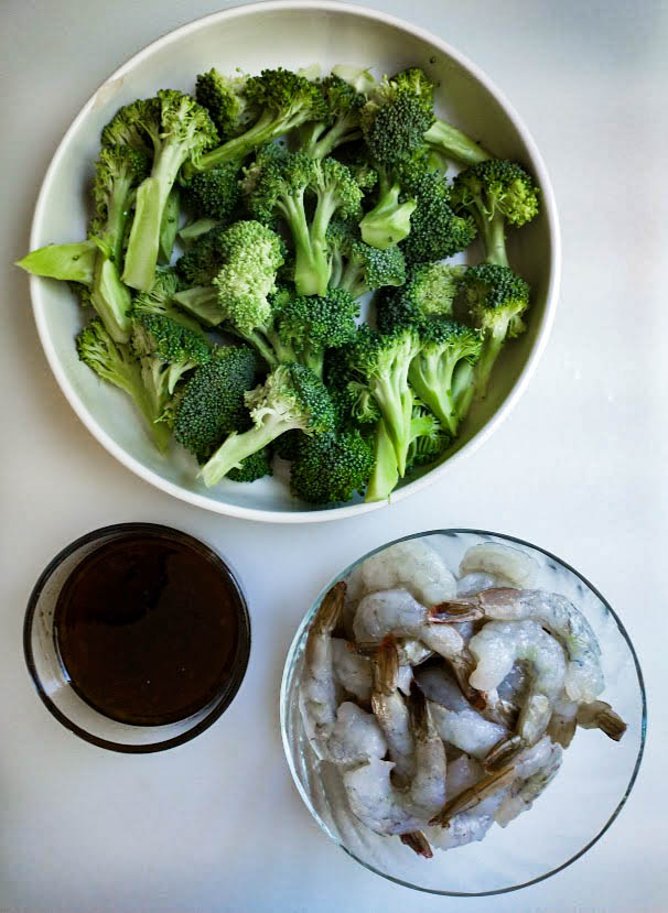 broccoli chopped asian orange sauce combined shrimp cleaned