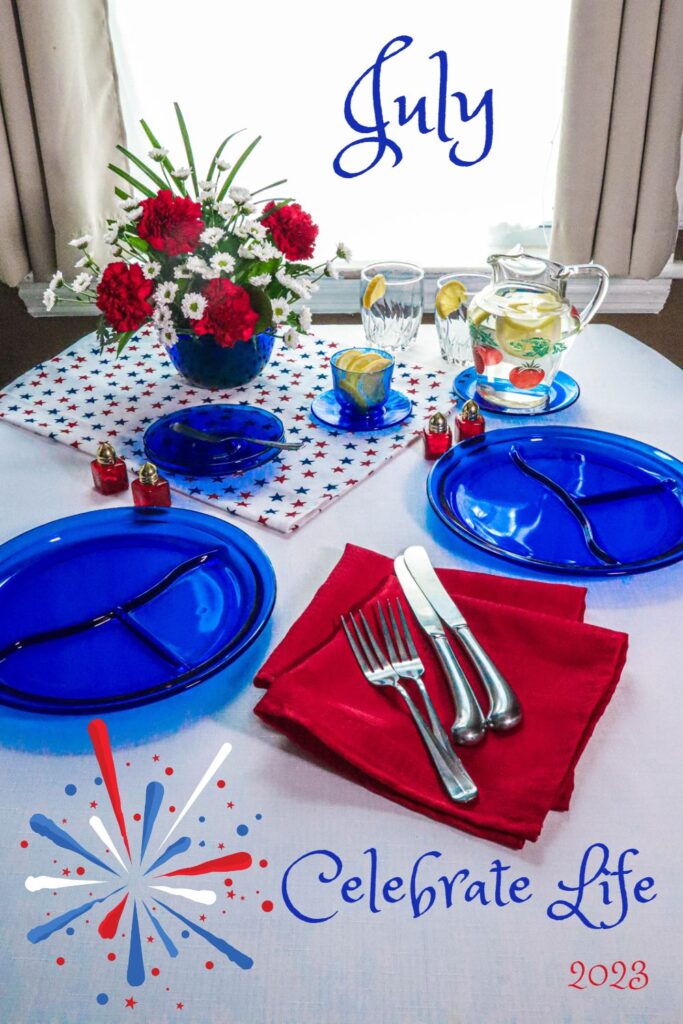 july table red white and blue table setting celebrate life