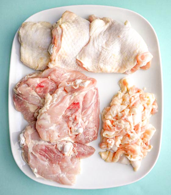 6 chicken thighs trimmed