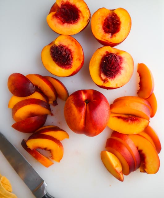 cut up nectarines