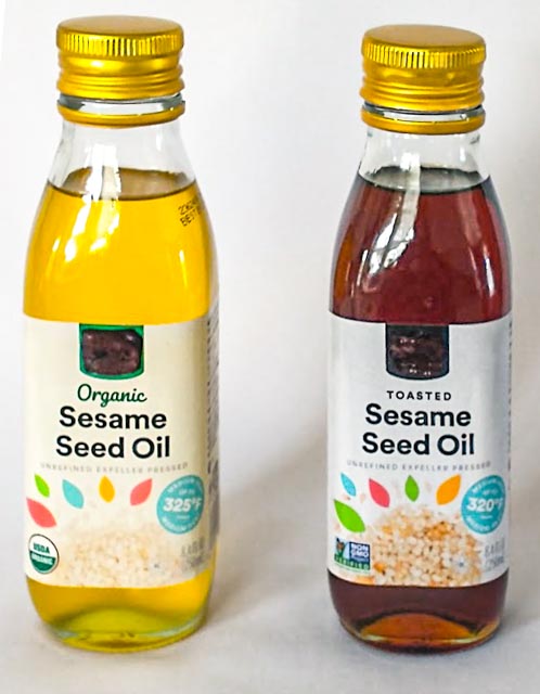 2 bottles of sesame oil one is light one is toasted